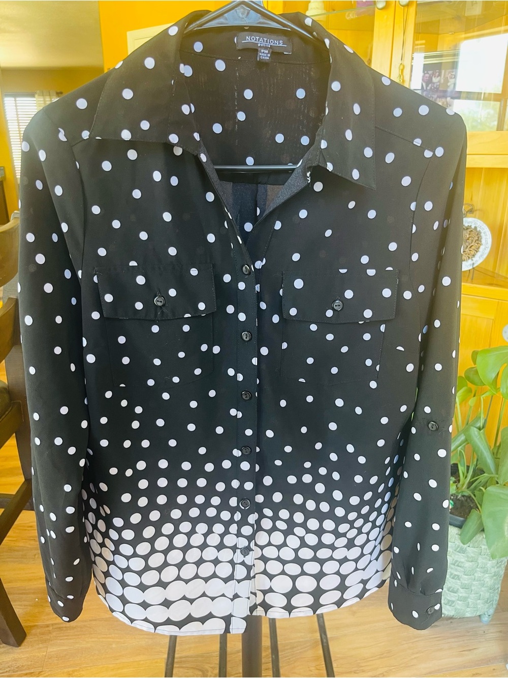 Black & White Polka Dot Blouse Size PM